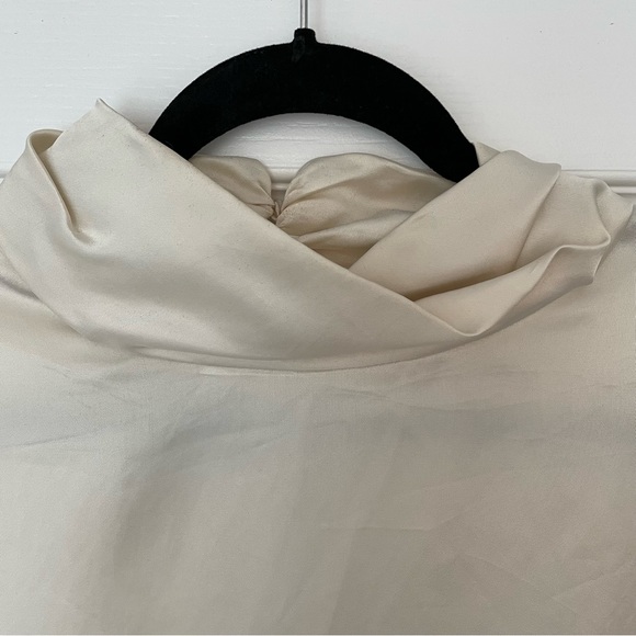 Zara | Satin Blouse w/ Cowel Neck - Size L - Picture 4 of 6